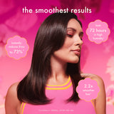 smooth over: the smoothest results. instantly reduces frizz by 73%*. lasts 72 hours in high humidity*. 2.2x smoother hair*. *clinically proven after one use. 