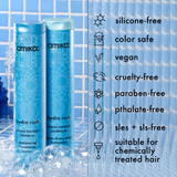 the hydro rush shampoo and conditioner are silicone-free, color safe, vegan, cruelty-free, paraben-free, phthalate-free, sles and sls-free, and suitable for chemically treated hair. 