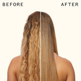 before and after using polished perfection straightening brush | amika